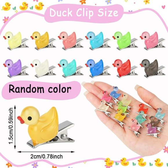 Mini Resin Duck Hair Clips 100 Pack Cute Luminous Wearable for Women and Kids main image 4